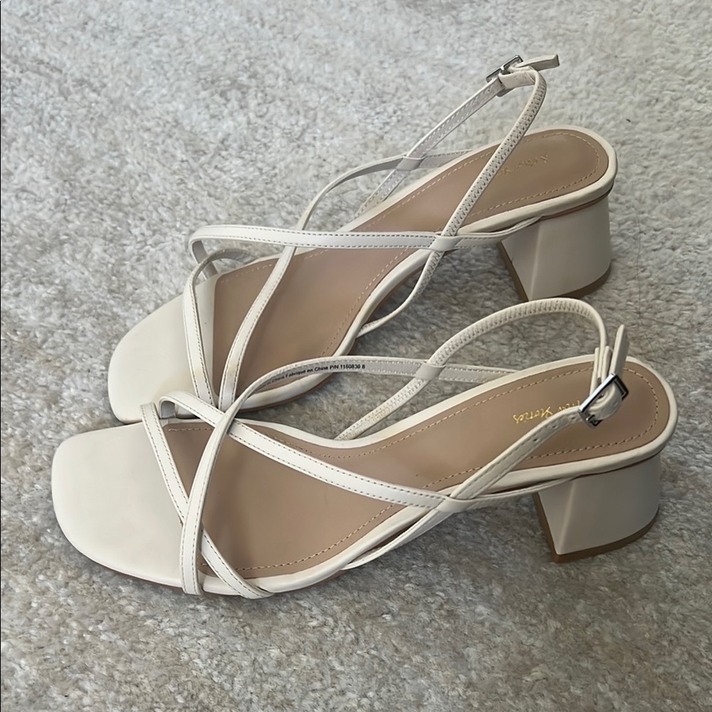 & Other Stories, strappy block heel,cream size 9